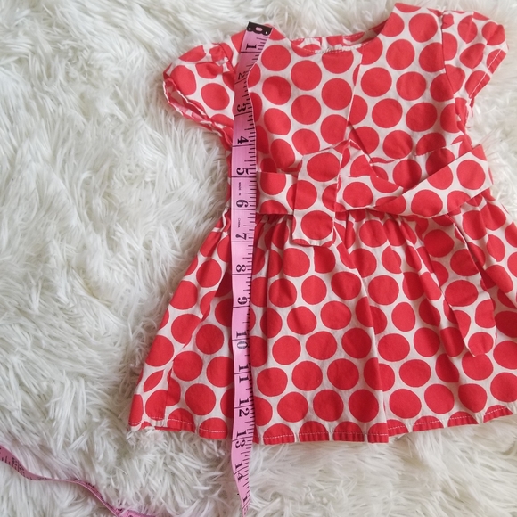 Savannah Red & White Polka Dot A-Line Cap Sleeve Belted Baby Girl Dress - Picture 3 of 6